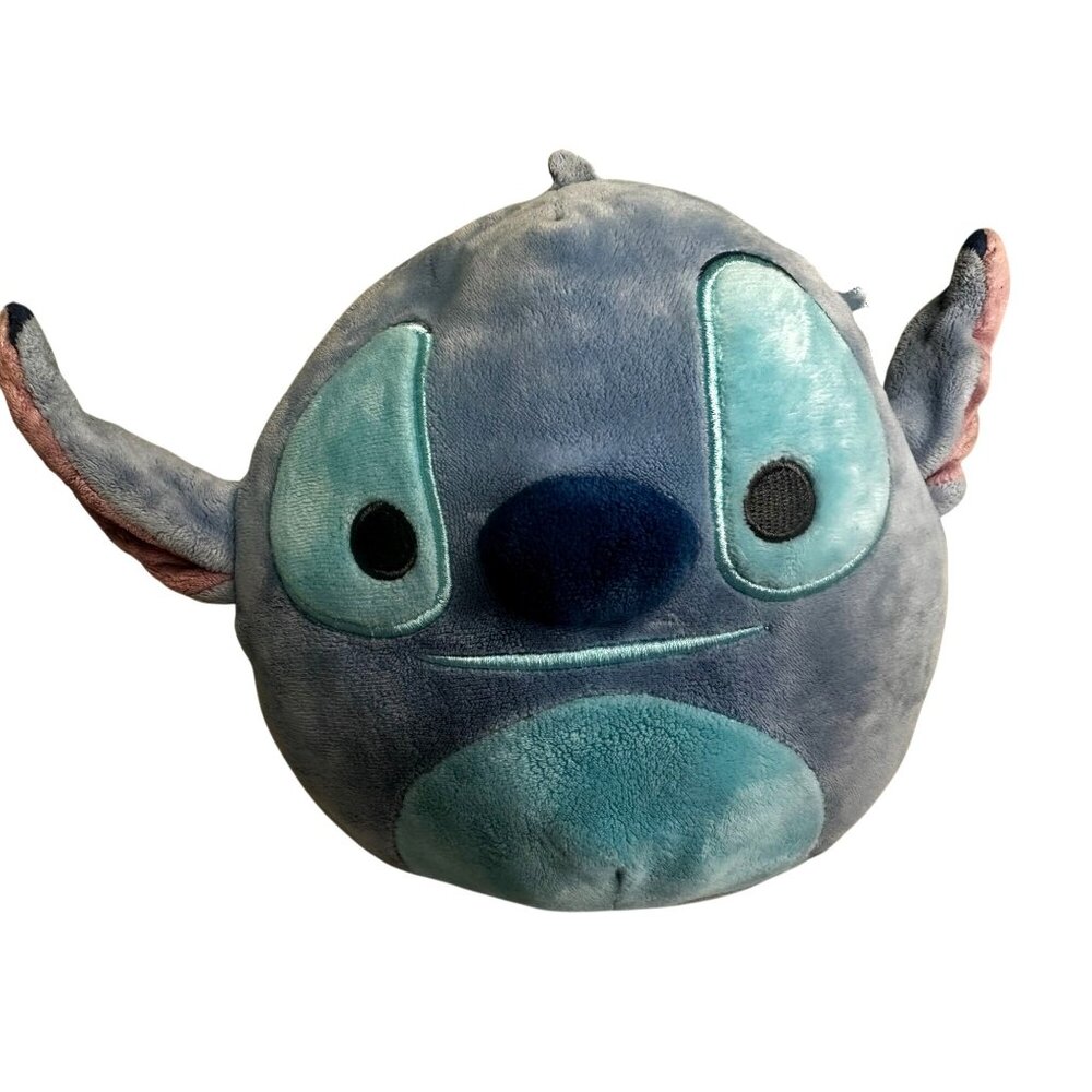 Disney Stitch Plush Pillow Soft Blue Round Stuffed Toy 10" Collectible Gift